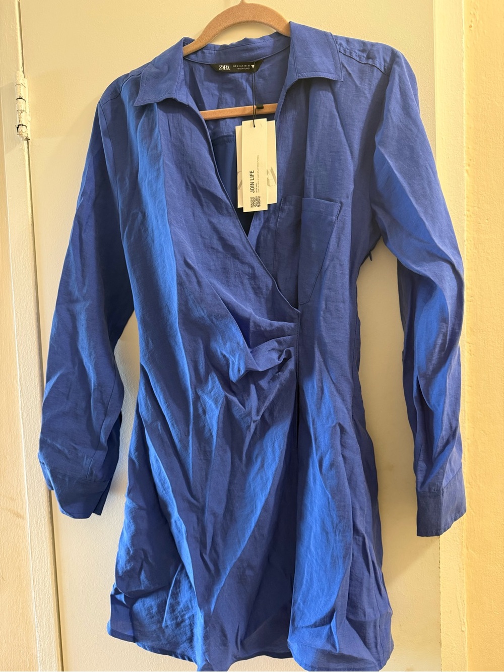 Zara Cobalt Blue Button-Up Shirt